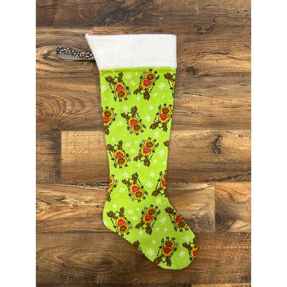 Christmas Moose Handmand Christmas Stocking for you or Pet - Picture 2 of 2